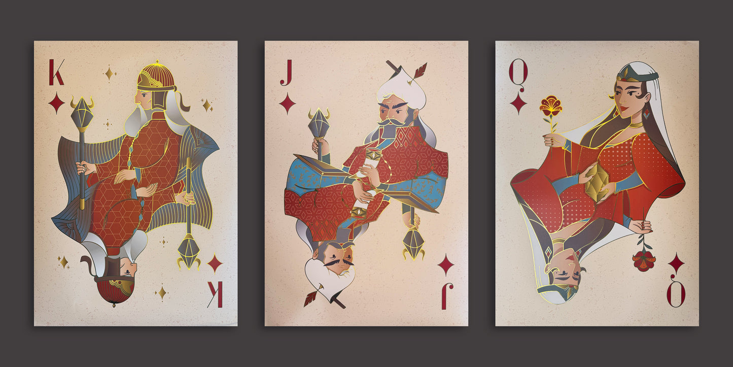 "Diamond Royal Court" Large Print Set (3 Pieces) ♦